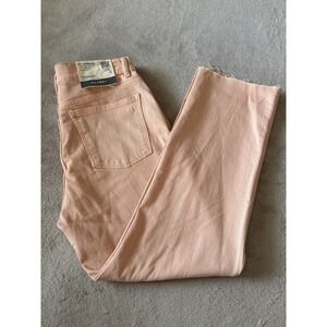 DL1961‎ Patti Straight Cropped Jeans High-Rise Raw Hem Peach Size 28